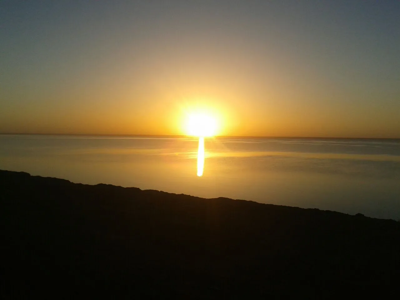 Coucher de soleil sur la baie de Dakhla